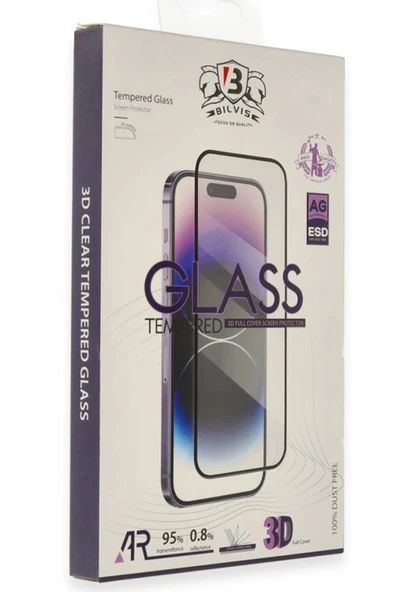 Apple iPhone 17 Pro Bilvis 3D Cam Ekran Koruyucu - Siyah-(5796) ürün görseli 1