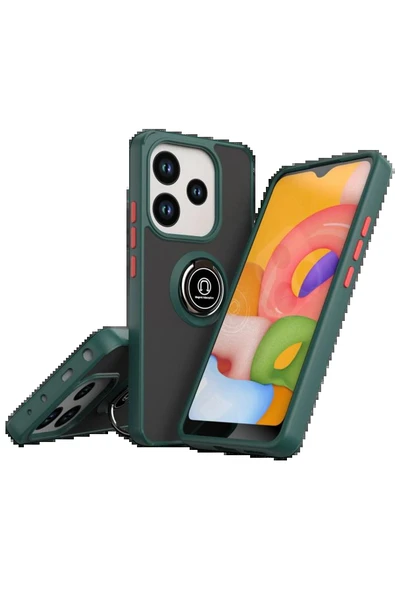 Xiaomi Redmi Note 14 4G Montreal Yüzüklü Silikon Kapak - Yeşil-(5796) ürün görseli 1