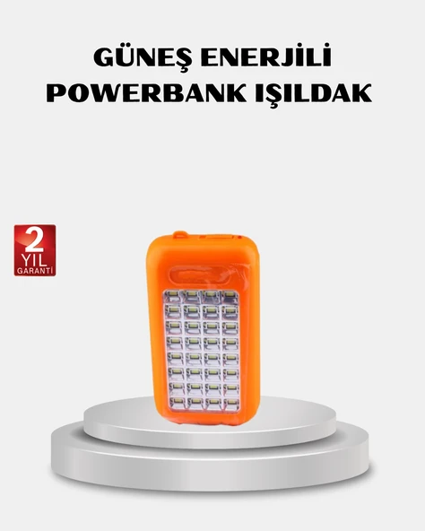 Solar Powerbank 10000 mAh LED Kamp Lambalı Taşınabilir Şarj Cihazı MİR50179049 ürün görseli 1