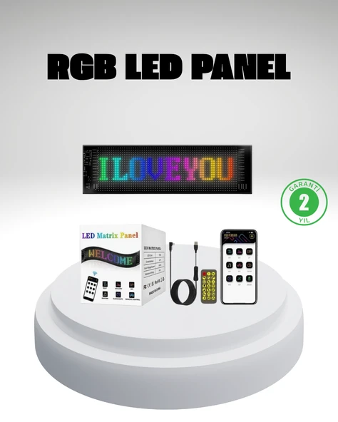 RGB LED Panel – Mobil Uyumlu, Yazı ve GIF Destekli, USB Bağlantılı Dekoratif Ekran MİR00042973 ürün görseli 1