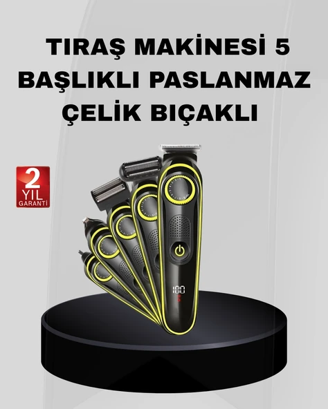 5’i 1 Arada Şarjlı Erkek Bakım Seti LED Göstergeli ve Suya Dayanıklı MİR66996298 ürün görseli 1