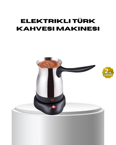 Paslanmaz Çelik Elektrikli Cezve 800W 6 Fincan Kapasiteli MİR77578191 ürün görseli 1