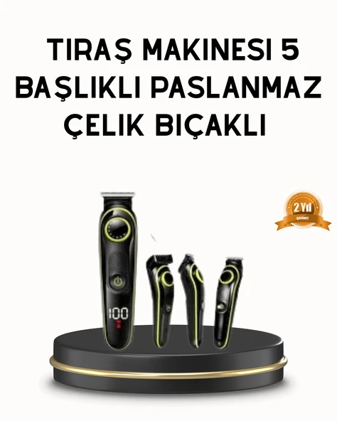 Erkek Bakım Seti 5’i 1 Arada Şarjlı Paslanmaz Çelik Başlıklı MİR13829579 ürün görseli 1