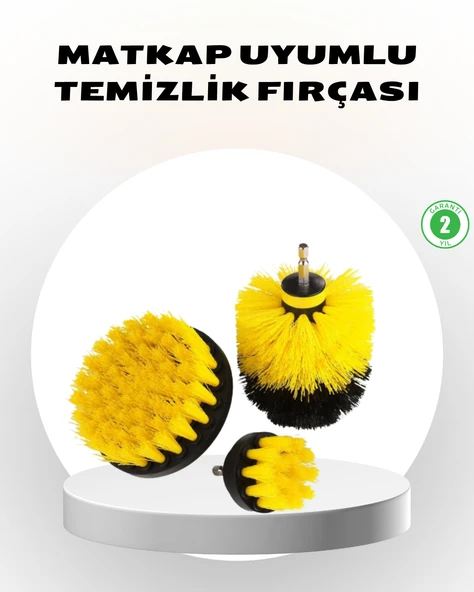 3’lü Matkap Ucu Fırça Seti – Derinlemesine Temizlik, Tüm Yüzeylerle Uyumlu MİR16181415 ürün görseli 1