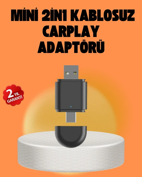 Kablosuz CarPlay ve Android Auto Dönüştürücü – USB-A & Type-C Girişli Akıllı Adaptör MİR75051963 ürün görseli 1