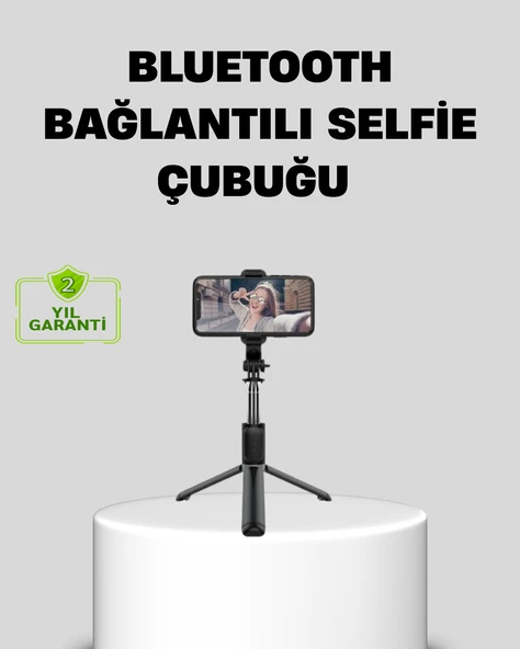 Bluetooth Selfie Çubuğu – 360° Dönebilen Başlık, Kablosuz Bağlantı MİR73742371 ürün görseli 1