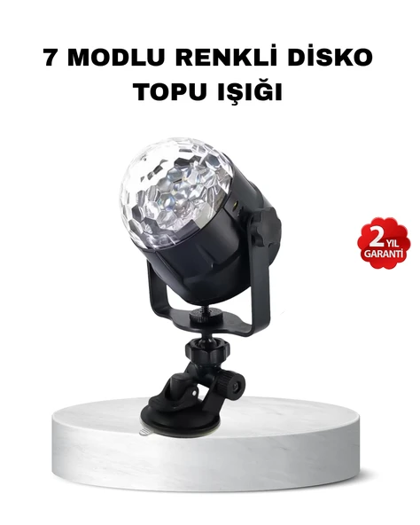 Müzik Ritmine Duyarlı Renkli Disko Topu – 7 Modlu Işıklı Parti Lambası MİR30424939 ürün görseli 1