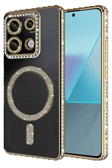 Xiaomi Redmi 13C Joke Simli Magneticsafe Kılıf - Gold-(5796) ürün görseli 1