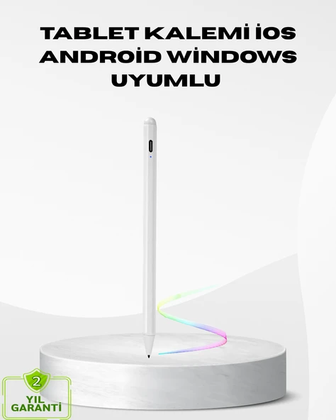Type-C Şarjlı Dokunmatik Kalem – iPad, iPhone ve Android Uyumlu, Sessiz Çalışan MİR63809970 ürün görseli 1