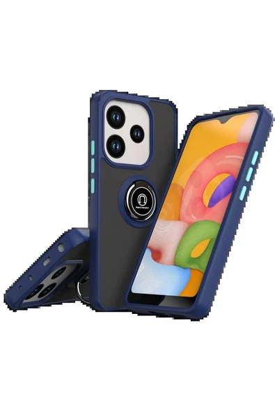 Xiaomi Redmi Note 14 4G Montreal Yüzüklü Silikon Kapak - Lacivert-(5796) ürün görseli 1