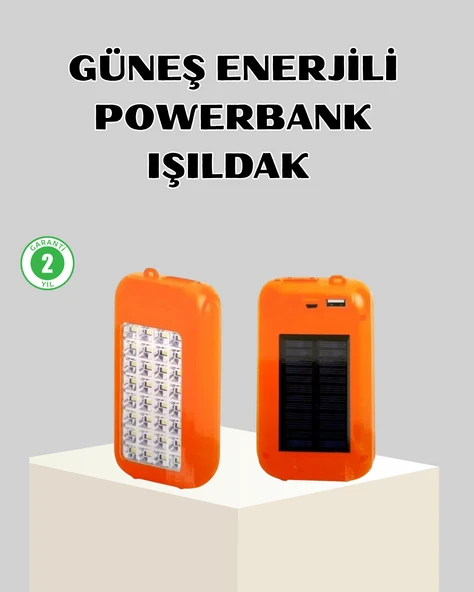 10000 mAh Güneş Enerjili Powerbank ve LED Kamp Lambası MİR76331565 ürün görseli 1