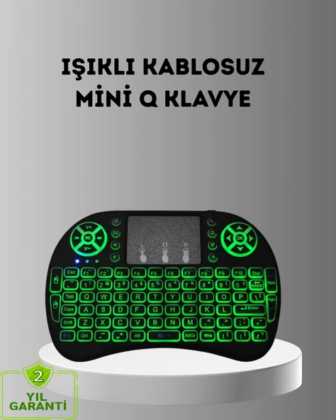 LED Işıklı Q Klavye – Touchpad, Numerik Tuş Takımı ve Multimedya Kısayolları MİR46673256 ürün görseli 1