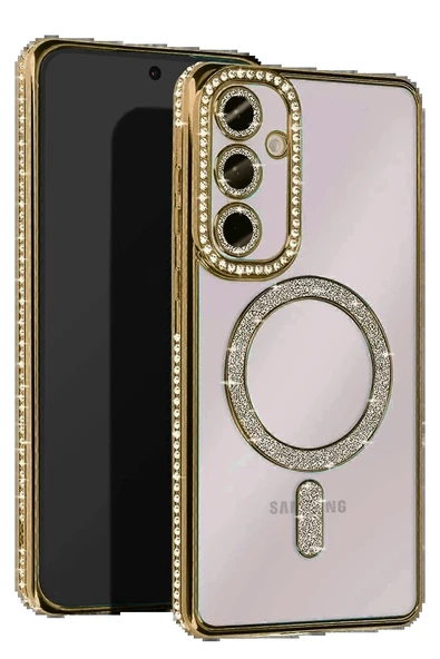 Samsung Galaxy A35 5G Joke Simli Magneticsafe Kılıf - Gold-(5796) ürün görseli 1