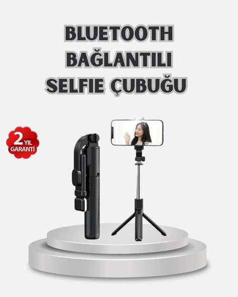Kablosuz Bluetooth Selfie Çubuğu – 360° Dönebilir Başlık, Taşınabilir ve Şık Tasarım MİR96604994 ürün görseli 1