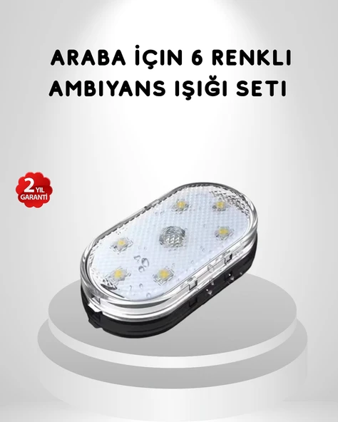 Manyetik Montajlı Araba İçi Ambiyans Işıkları – Kablosuz ve Şık Tasarım MİR82115017 ürün görseli 1