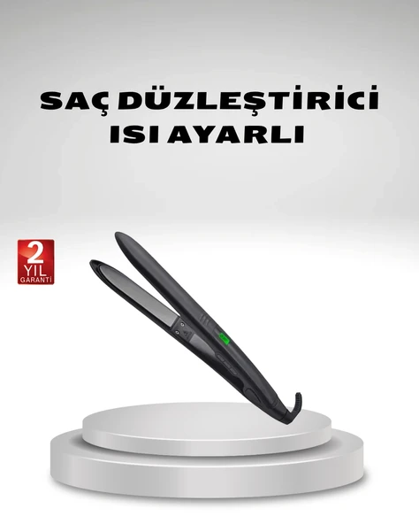 Isı Ayarlı Saç Düzleştirici Titanyum Seramik Plaka, Dijital Ekran MİR64068960 ürün görseli 1