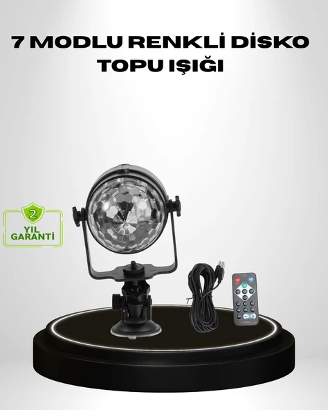 Ritme Duyarlı LED Disko Topu – Renkli Işık Gösterili Parti Lambası MİR08221396 ürün görseli 1