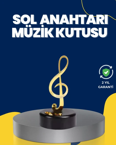 Altın Sol Anahtarı Müzik Kutusu Döner Mekanizmalı MİR04251300 ürün görseli 1