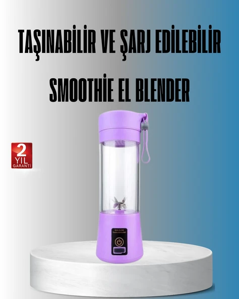 Şarjlı 380ml Portatif Smoothie Blender USB Mini Shake Yapıcı MİR03513402 ürün görseli 1