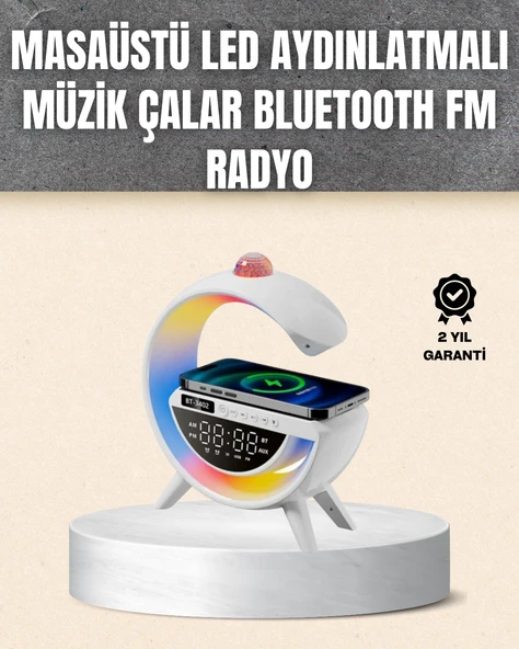 7 Ses Efektli RGB Işıklı FM Destekli Kablosuz Şarjlı Bluetooth Hoparlör ürün görseli 1