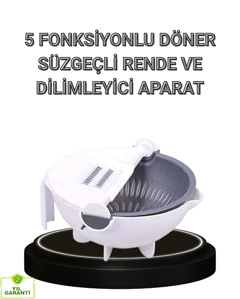 Çok Fonksiyonlu Döner Rende Süzgeç Hazneli Ergonomik Sebze Doğrayıcı MİR79451342 ürün görseli 1