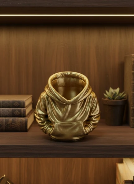 Gold Hoodie Kalemlik 10x10 cm Masa Üstü Düzenleyici MİR08639037 ürün görseli 1
