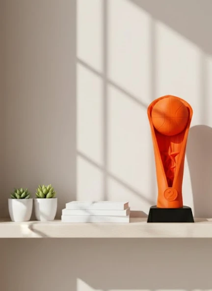 23cm Turuncu Basketbol Kupa Biblo Modern Ödül Dekor Ürünü MİR08949464 ürün görseli 1