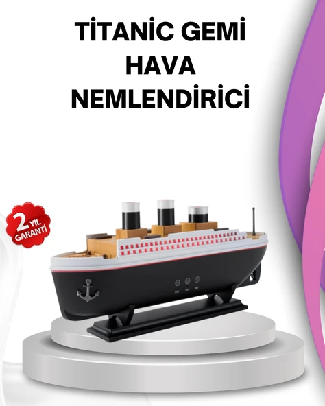 Ultra Sessiz Titanik Gemi LED Işıklı Aroma Difüzörü Oda Nemlendirici MİR88598324 ürün görseli 1