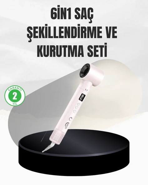 6 Başlıklı Hızlı Kurutma ve Bukle Şekillendirme Seti MİR07131715 ürün görseli 1