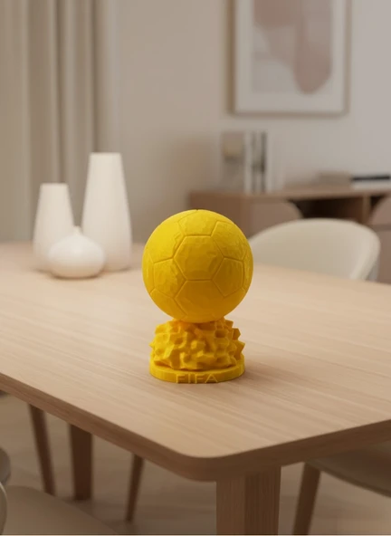 Sarı FIFA Topu Dekoratif Biblo 10cm Modern Masa Üstü Aksesuar MİR64418120 ürün görseli 1