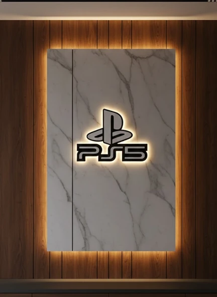 PS5 Logo Dekoratif Duvar Süsü Oyun Odası ve Salon Uyumu MİR26853517 ürün görseli 1