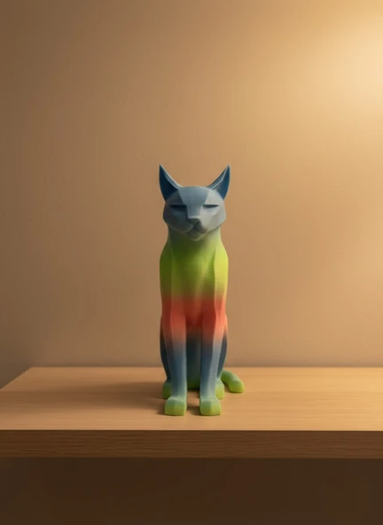 Açık Rainbow Kedi Biblo Modern Salon ve Raf Dekoru MİR40497842 ürün görseli 1