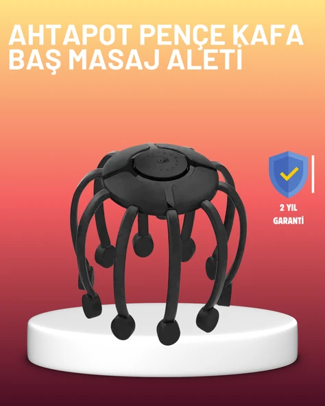 USB Şarjlı Kafa Masaj Aleti 3 Modlu 8 Başlıklı Stres Giderici MİR63577035 ürün görseli 1