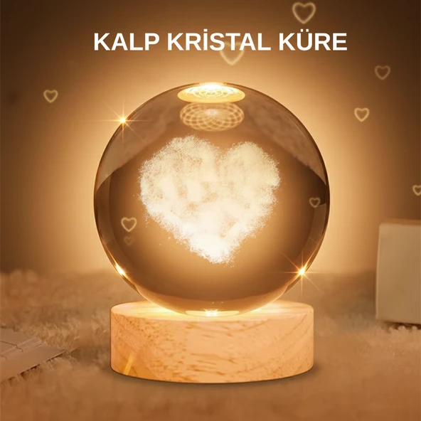 Kalpli Işıklı Cam Küre Ahşap Standlı Dekoratif Gece Lambası MİR19233785 ürün görseli 1