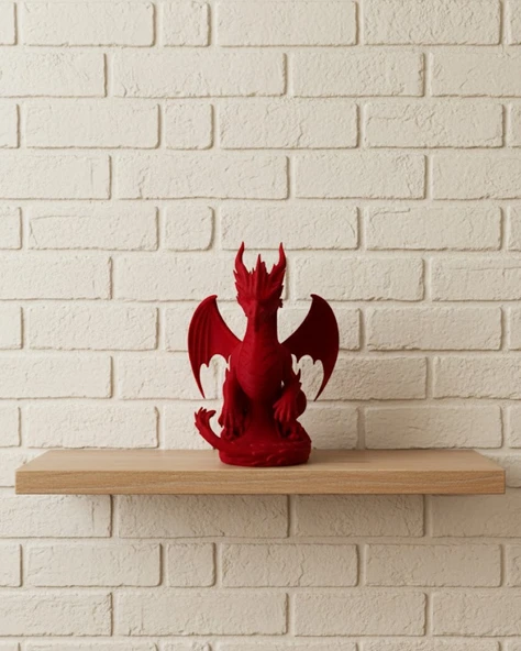 Kırmızı Ejderha Biblo 12 cm Dekoratif Fantastik Obje Hediyelik Süs Eşyası MİR31571289 ürün görseli 1