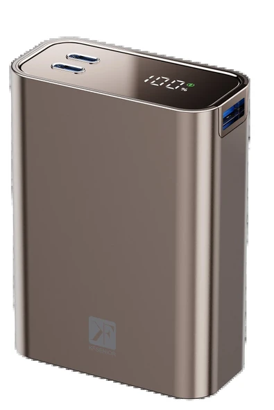 PW501 20.000 mAh Dijital Göstergeli 2 Adet 45W Type-C ve 22.5W USB Çıkışlı Şarj PD Hızlı Şarj Magsafe Powerbank - Titanyum-(5796) MİR18530984 ürün görseli 1