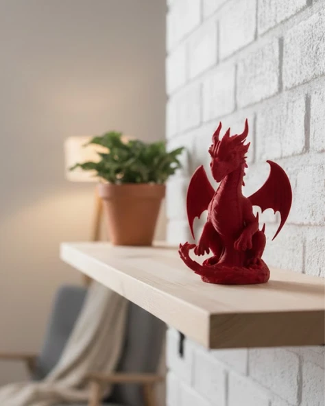 12 cm Kırmızı Ejderha Figürü Koleksiyonluk Dekoratif Biblo MİR84106680 ürün görseli 1