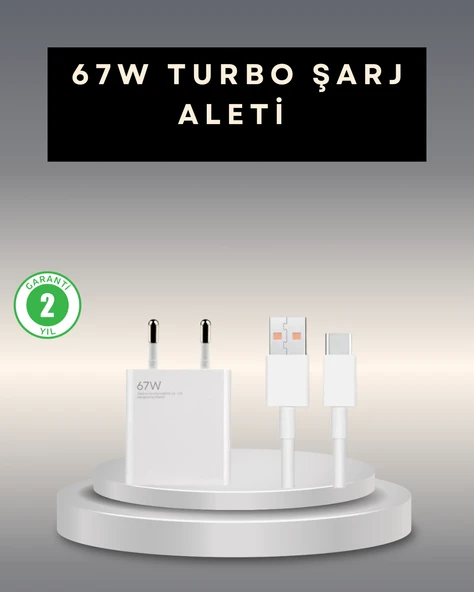 67 Watt Type C Şarj Adaptörü Xiaomi Poco X3 X4 X5 Pro Uyumlu MİR98946540 ürün görseli 1