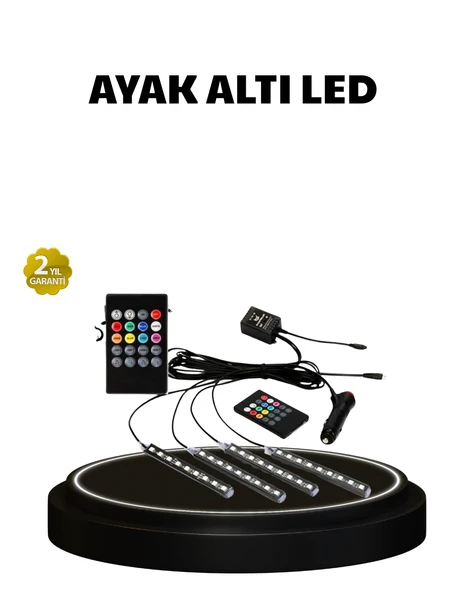 RGB Müzik Kontrollü Araç LED Işık Seti 48 LED 12V Uzaktan Kumandalı MİR46588088 ürün görseli 1