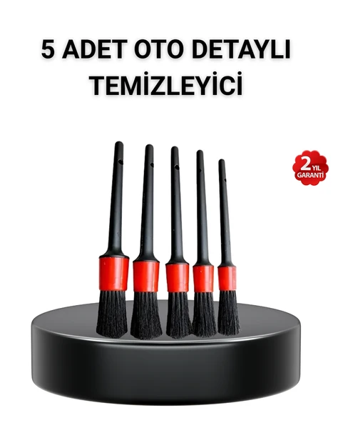 5’li Detay Temizlik Fırçası Seti Araç İç Dış Jant Motor Çok Amaçlı MİR80231224 ürün görseli 1