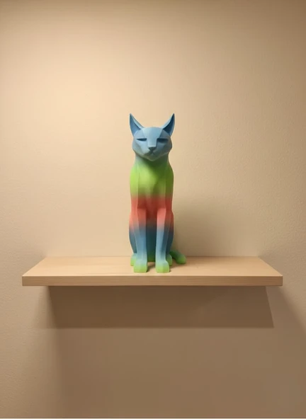 Pastel Rainbow Kedi Figürü Masa ve Raf Üstü Ev Dekorasyonu MİR43841345 ürün görseli 1