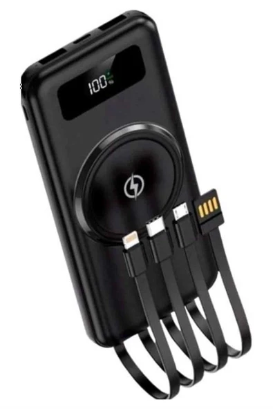 Kablosuz Çoklu Şarj Girişli 10.000 Mah Kablolu Powerbank Taşınabilir MİR30397124 ürün görseli 1