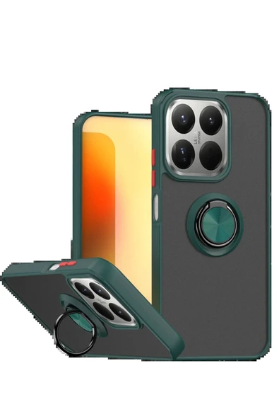 Xiaomi Mi 15T Montreal Yüzüklü Silikon Kapak - Yeşil-(5796) ürün görseli 1