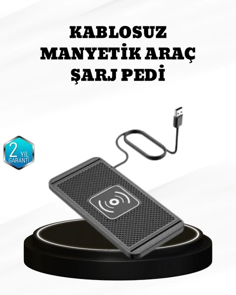 15W Manyetik Kablosuz Şarj Pedi Araç Masa Kullanımına Uygun Qi Şarj Cihazı MİR08543897 ürün görseli 1