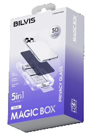 Apple iPhone 17 Bilvis 5in1 5D Magic Hayalet Cam Ekran Koruyucu - Siyah-(5796) ürün görseli 1