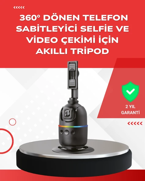 Yapay Zeka Destekli Yüz Takip Özellikli 360 Derece Dönen Masaüstü Telefon Sabitleyici MİR74965277 ürün görseli 1