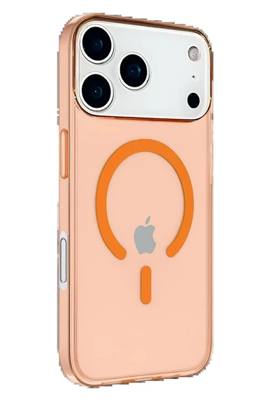 iPhone 17 Pro Max Kılıf Pc Real Magsafe Kapak - Turuncu-(5796) ürün görseli 1