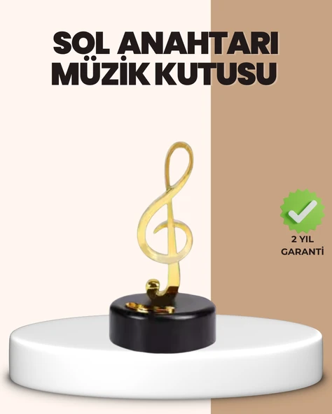 Sol Anahtarı Temalı Döner Müzik Kutusu Melodili Dekoratif Ürün MİR51652731 ürün görseli 1