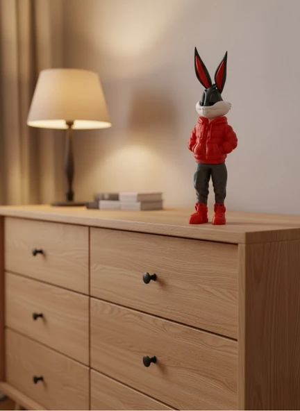 Bugs Bunny Büyük Boy Figür 10×34 cm Salon Dekoru MİR07746485 ürün görseli 1