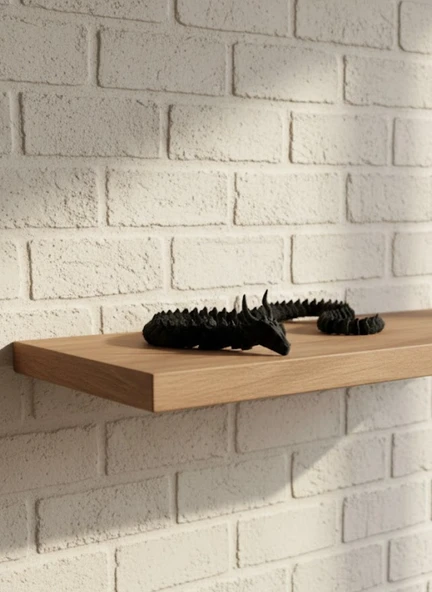 Siyah Hareketli Ejderha Figürü Esnek Gövdeli Dekoratif Tasarım 60 cm MİR19173326 ürün görseli 1